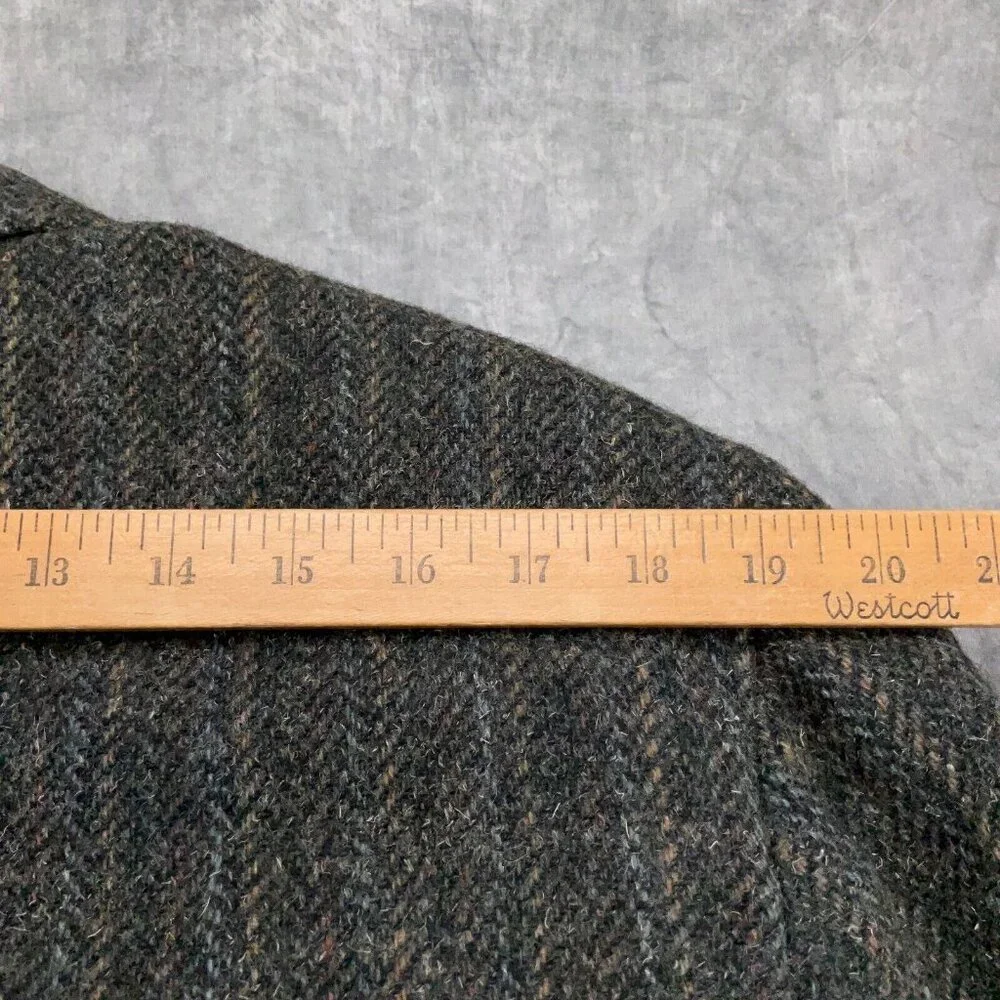 Sovereign Blazer Men 46 Gray Green Tweed Wool‎ Classic Sport Coat USA VTG